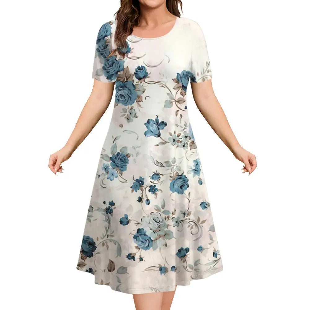 Lucy - Classy Bedrukte Bloemenjurk Dames