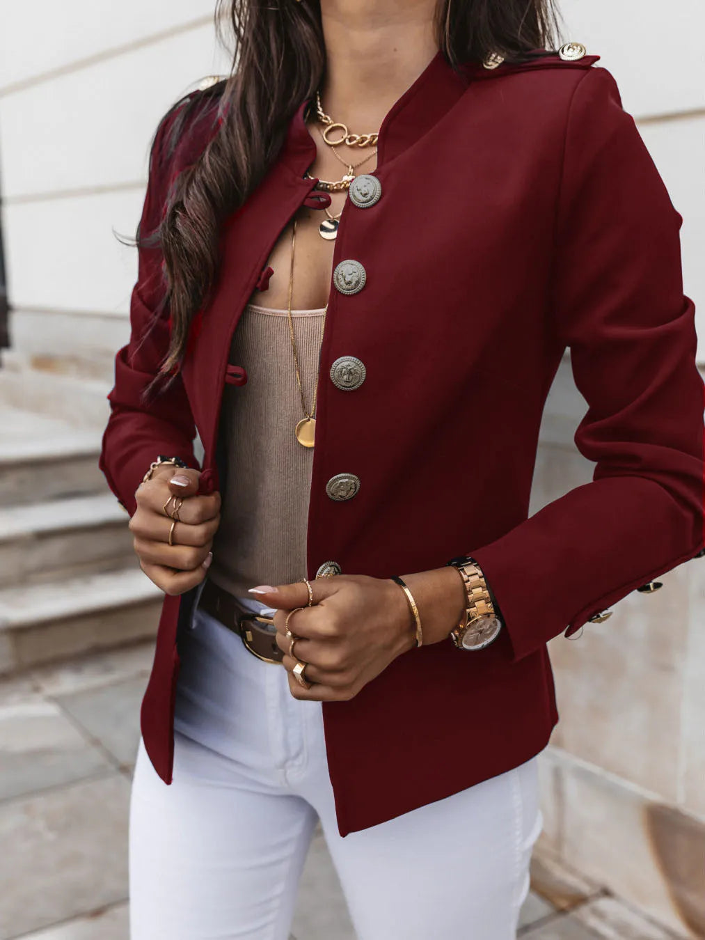 Polina - elegante knoopjesblazer