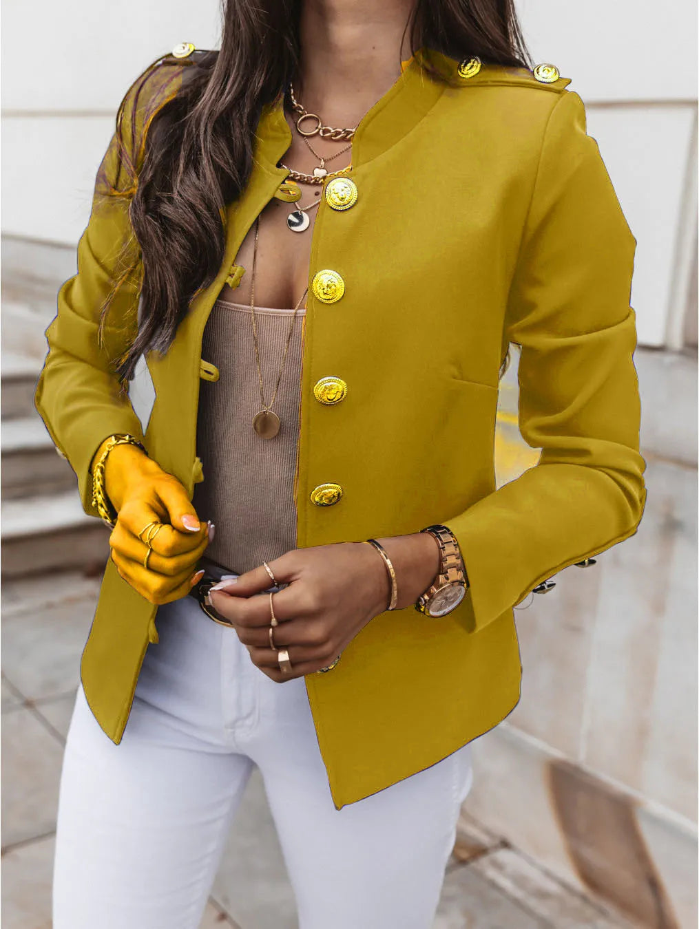 Polina - elegante knoopjesblazer