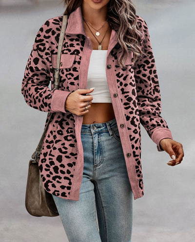 Camilla - Comfortabele oversized jas met luipaard print