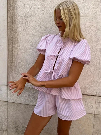 Emilia - Top en korte broek met lint