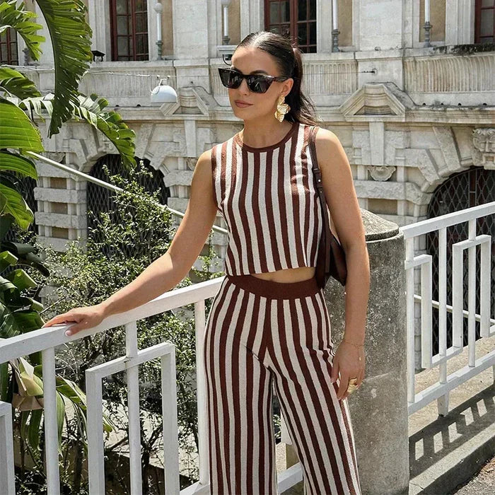 Bayle - Mouwloze top en wijde broek Set