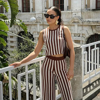 Bayle - Mouwloze top en wijde broek Set