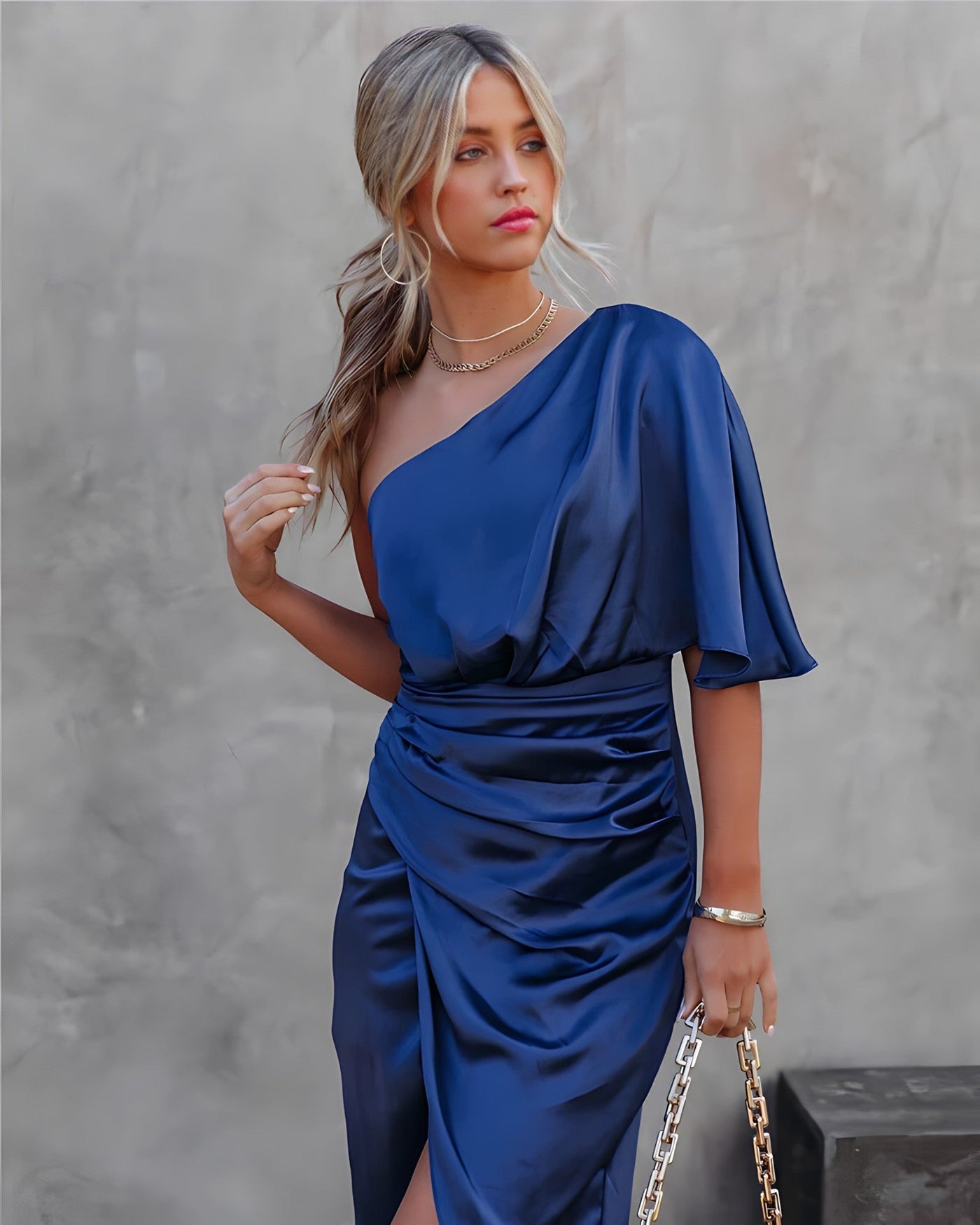 Lucia Party dress | Elegante one-shoulder avondjurk