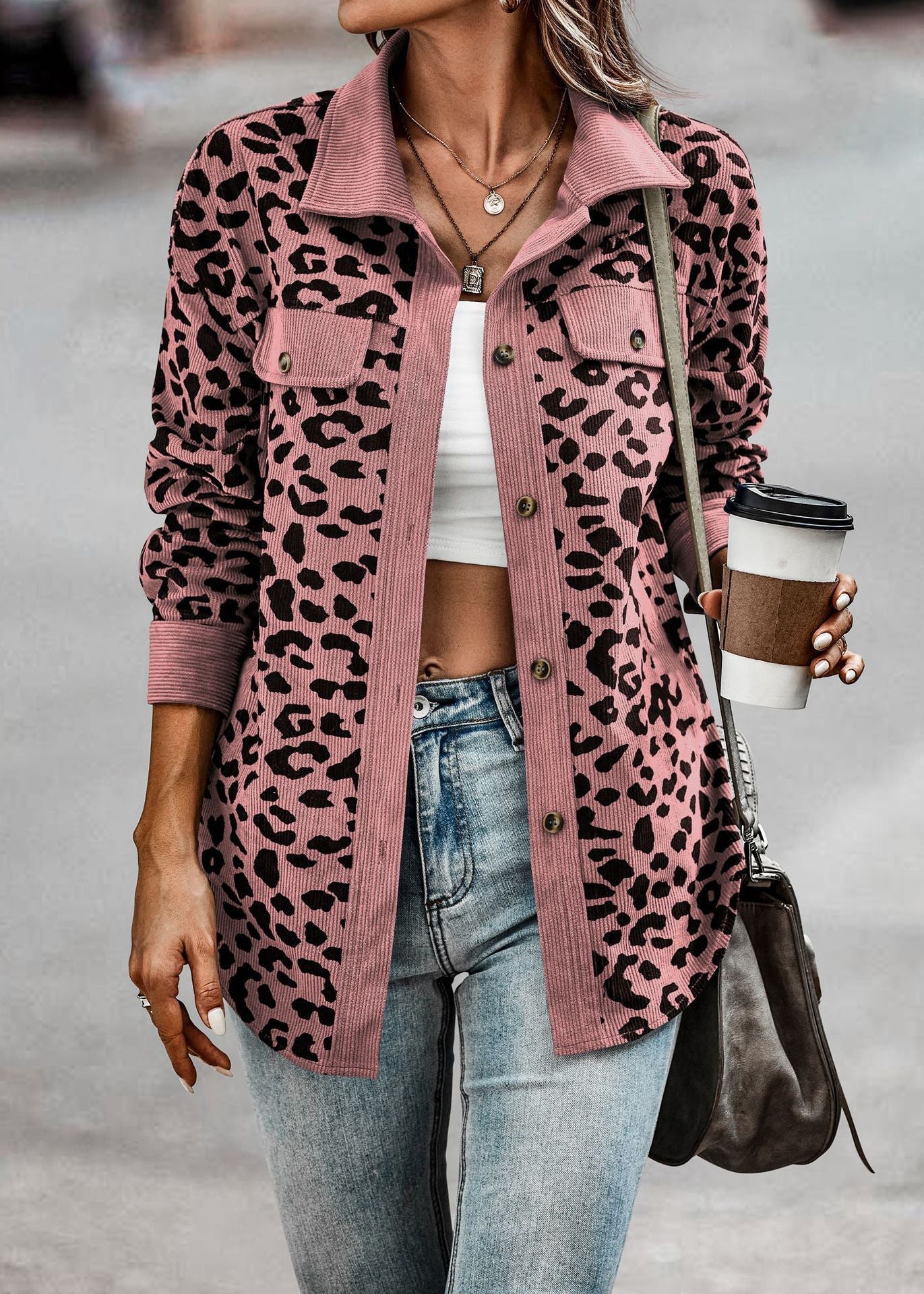 Camilla - Comfortabele oversized jas met luipaard print