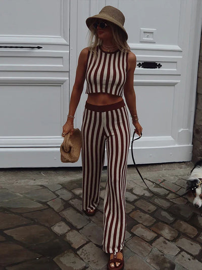 Bayle - Mouwloze top en wijde broek Set
