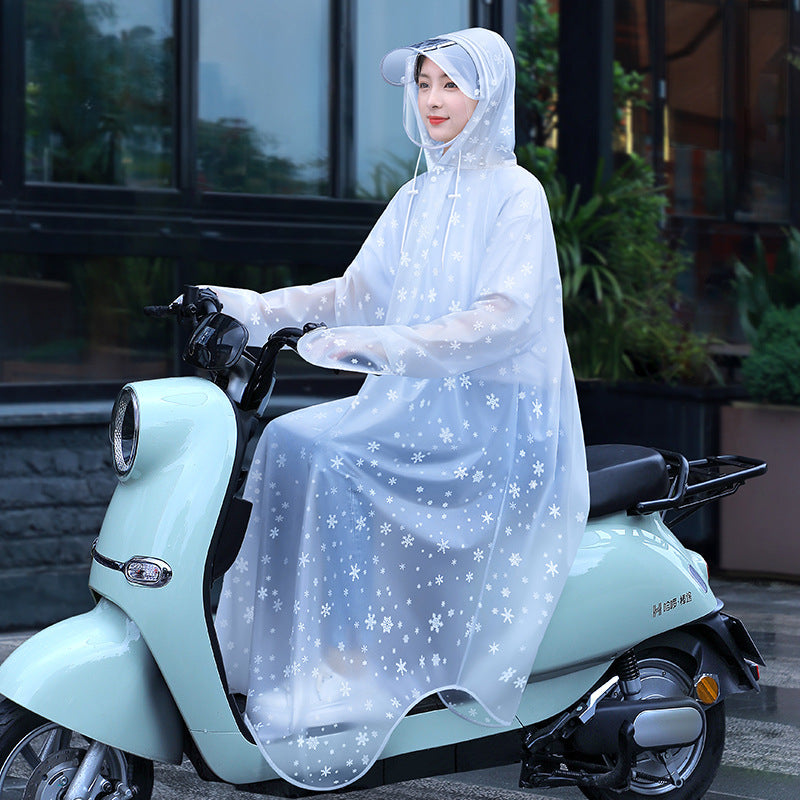 Transparante regenjas met sneeuwvlokprint