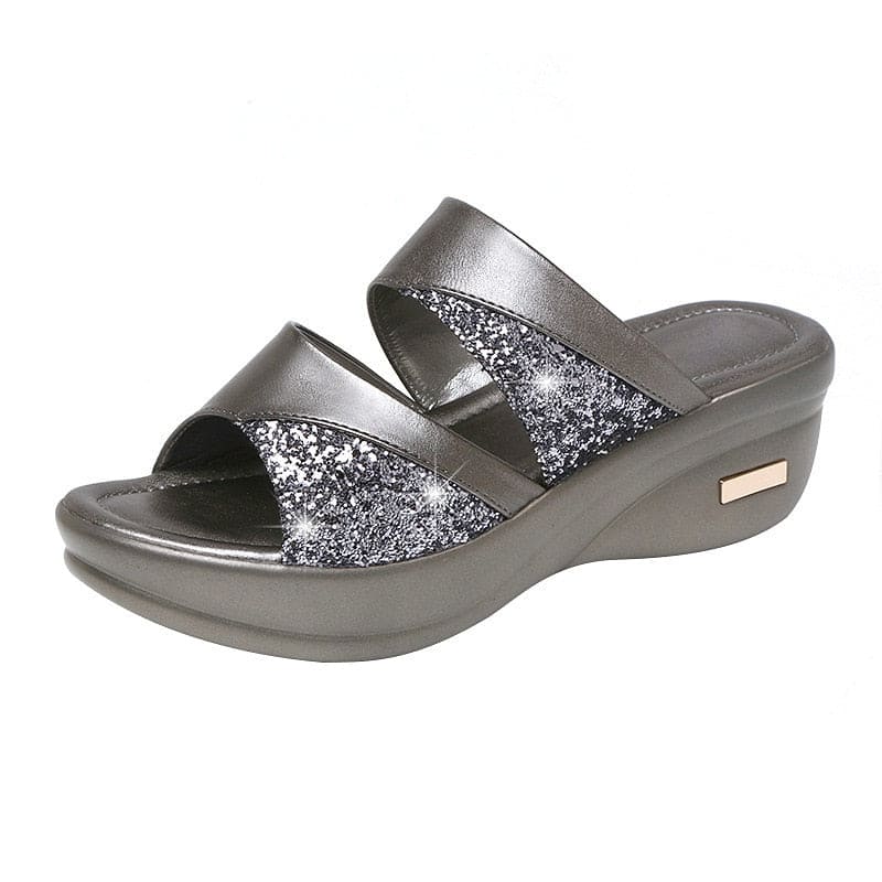 Puck | Zomers gouden open-toe sandalen voor dames