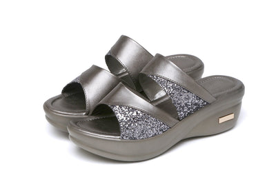 Puck | Zomers gouden open-toe sandalen voor dames