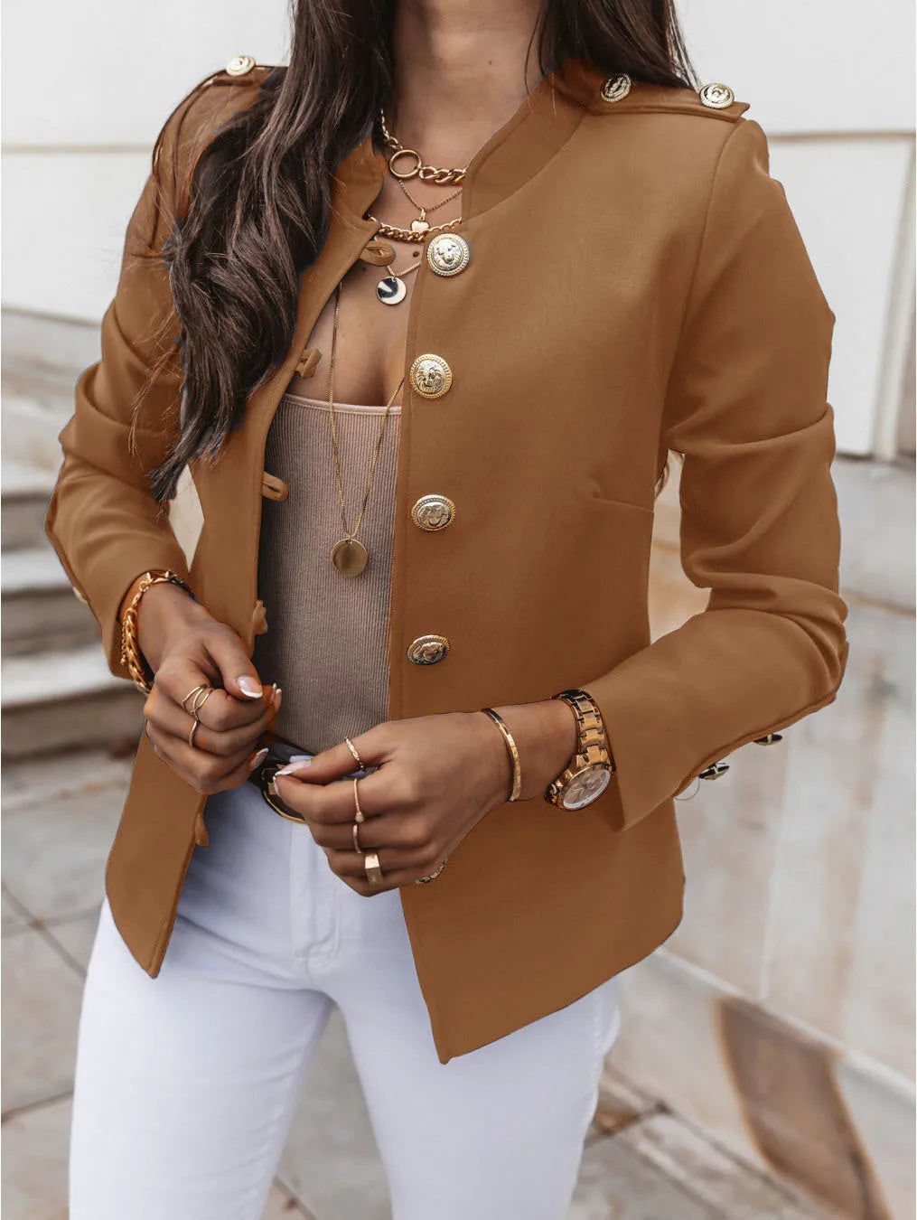 Polina - elegante knoopjesblazer