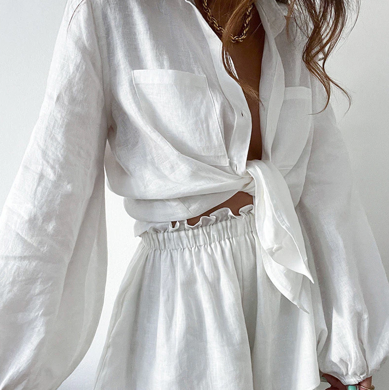 Yssa - Lantaarn Lange mouwen top en shorts Set