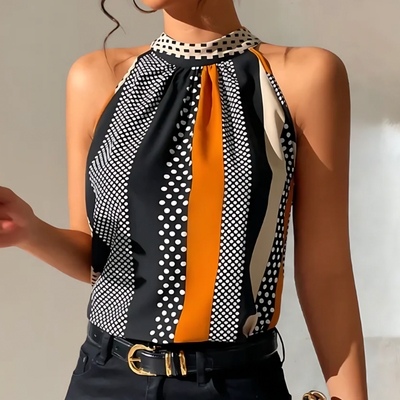 Emma - Comfortabele mouwloze gestreepte blouse