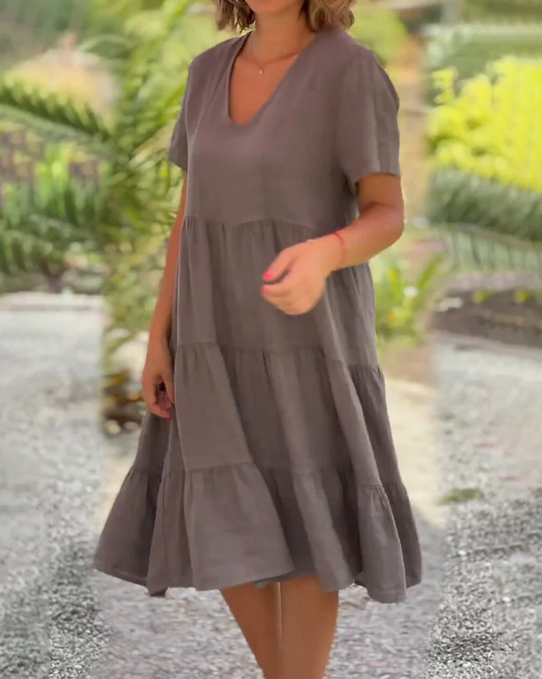 Charleigh - Geribde elegante zomerjurk