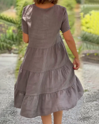 Charleigh - Geribde elegante zomerjurk