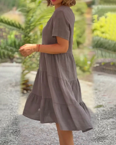 Charleigh - Geribde elegante zomerjurk