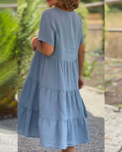 Charleigh - Geribde elegante zomerjurk