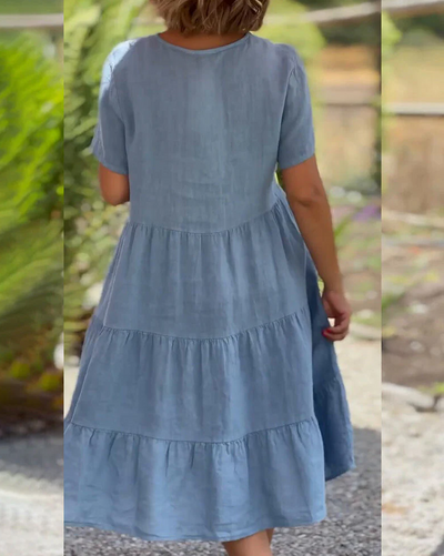 Charleigh - Geribde elegante zomerjurk