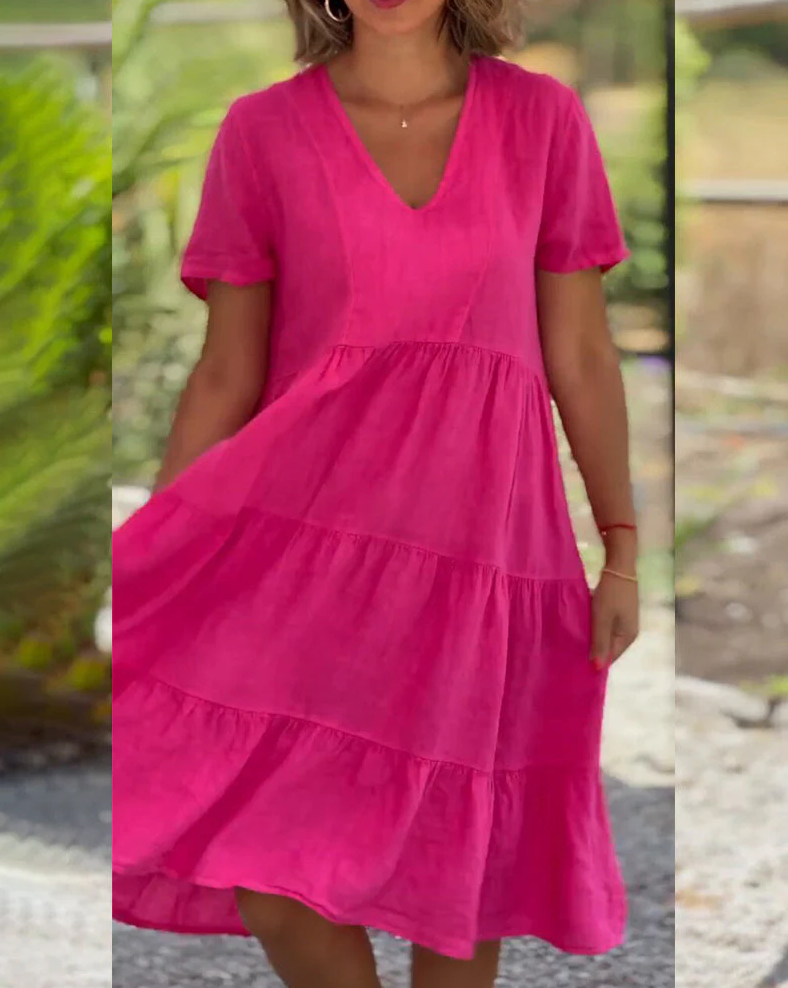 Charleigh - Geribde elegante zomerjurk