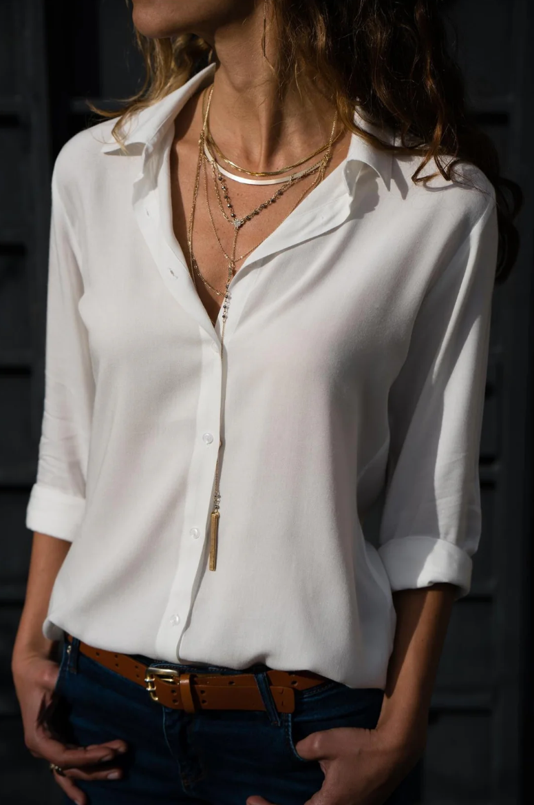 Cassandra - Elegante Knoopblouse voor Vrouwen