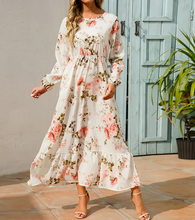 Addison - Bohemian met Bloemenpatroon Jurk