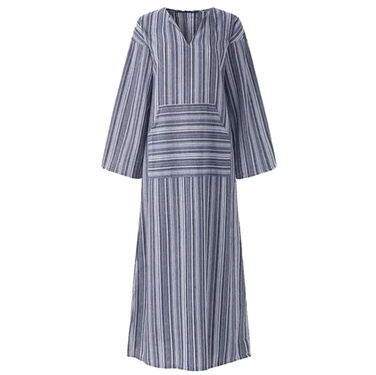 Madeline - Vintage gestreepte maxi jurk
