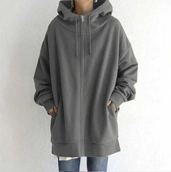 Anya - Stijlvolle pullover met capuchon en ritssluiting