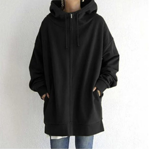 Anya - Stijlvolle pullover met capuchon en ritssluiting