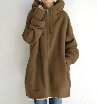 Anya - Stijlvolle pullover met capuchon en ritssluiting