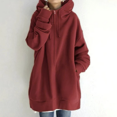 Anya - Stijlvolle pullover met capuchon en ritssluiting
