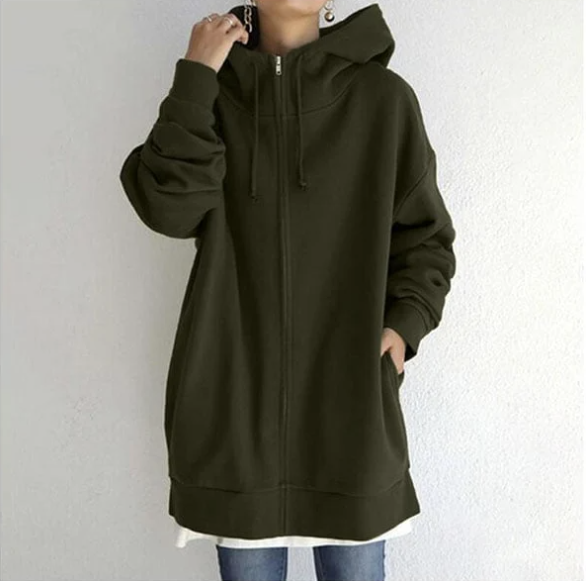 Anya - Stijlvolle pullover met capuchon en ritssluiting