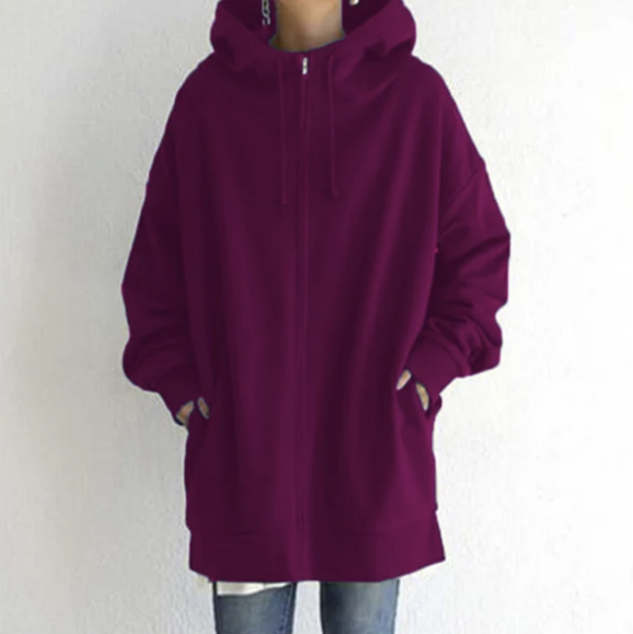 Anya - Stijlvolle pullover met capuchon en ritssluiting
