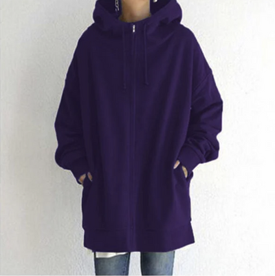 Anya - Stijlvolle pullover met capuchon en ritssluiting