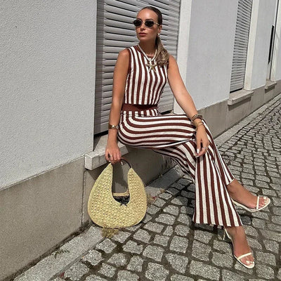 Bayle - Mouwloze top en wijde broek Set