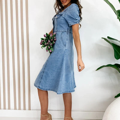 Steffie - Comfortabel Chique Denim Jurkje