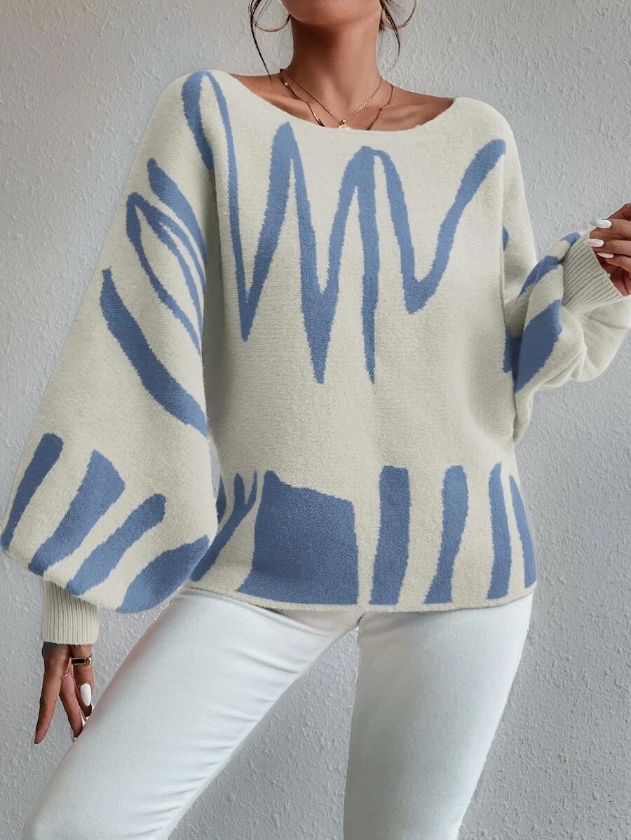 Eva - Witte oversized trui met pofmouwen
