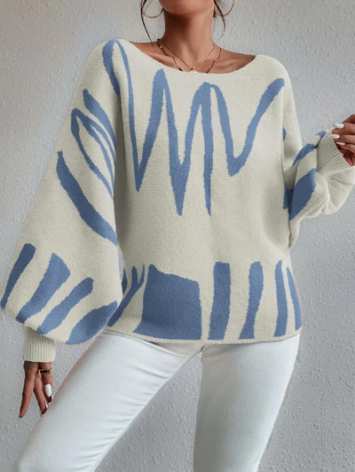 Eva - Witte oversized trui met pofmouwen