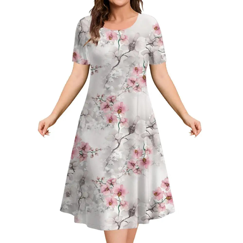 Lucy - Classy Bedrukte Bloemenjurk Dames