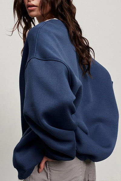 Elena - Effen Crew Neck Oversize Sweatshirt voor dames