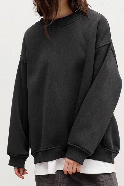 Elena - Effen Crew Neck Oversize Sweatshirt voor dames
