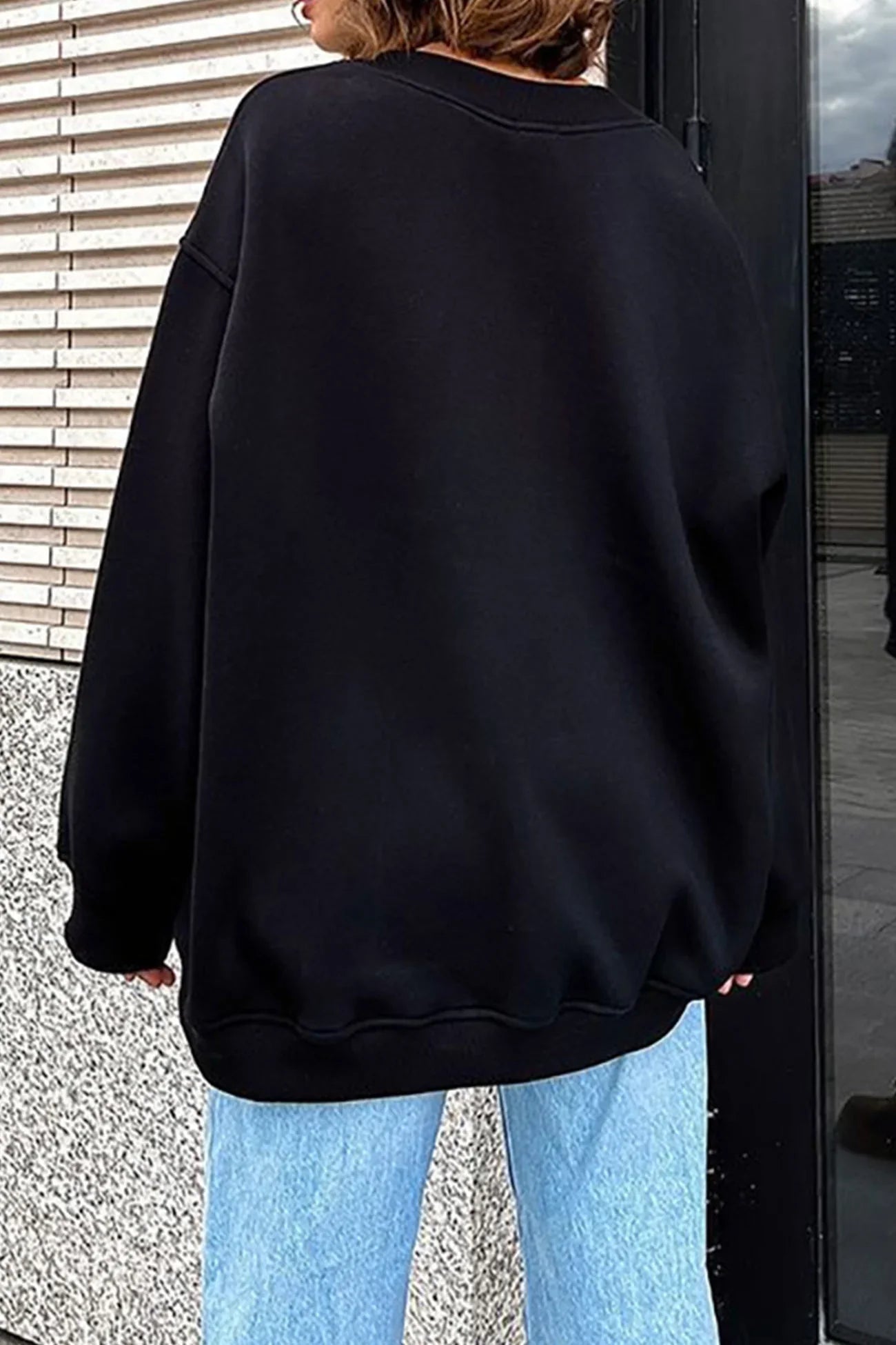 Elena - Effen Crew Neck Oversize Sweatshirt voor dames