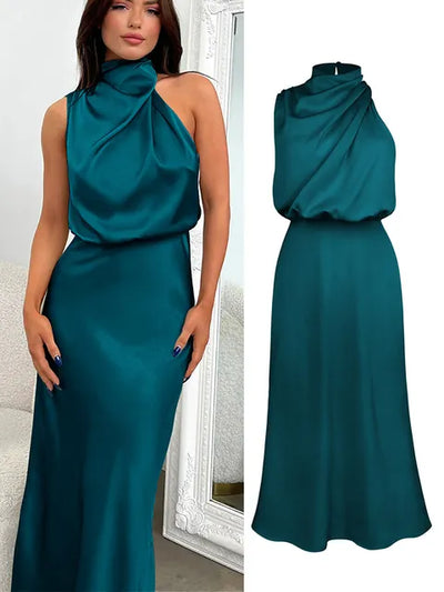 Elise - Elegante Satijnen Maxi Jurk