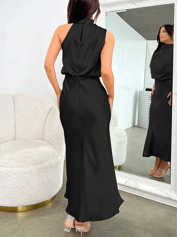 Elise - Elegante Satijnen Maxi Jurk