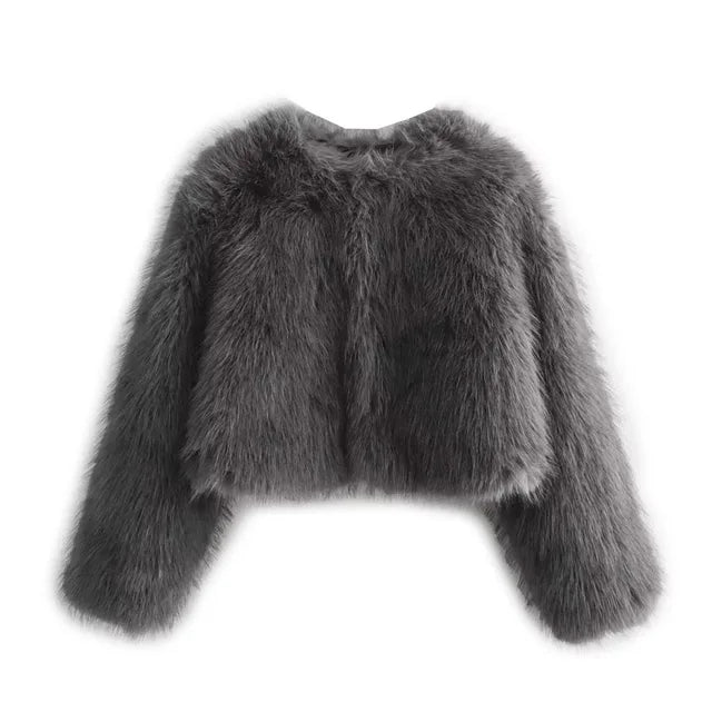 Kenzie - Elegante Pluche Fur Mantel