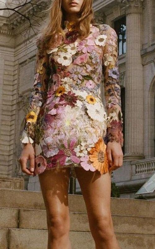 Amalia - Floral Jurk met Lange Mouwen