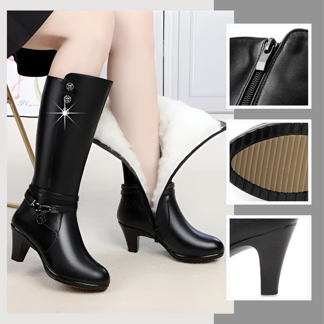 NATALIA | LAARZEN MET HOGE HAK EN FLEECE
