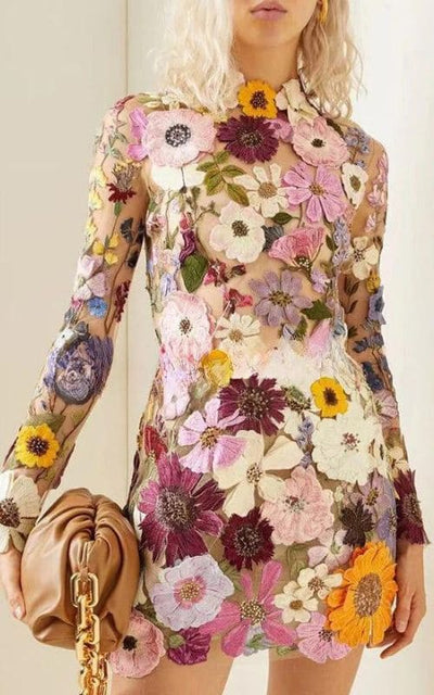 Amalia - Floral Jurk met Lange Mouwen