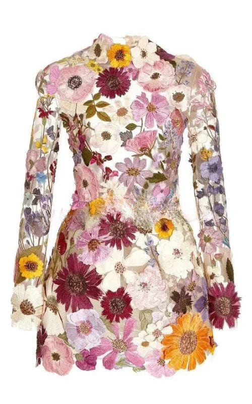 Amalia - Floral Jurk met Lange Mouwen