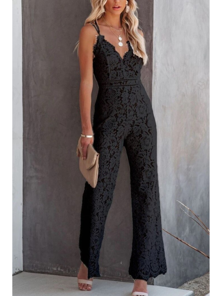 Felicia - Jumpsuit met V-hals en kanten rug