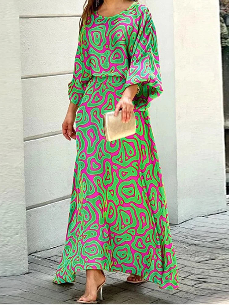 Brooklyn - Maxi Jurk Met Kleurrijke Print