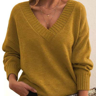 Jocelyn - Relaxte trui met v-hals